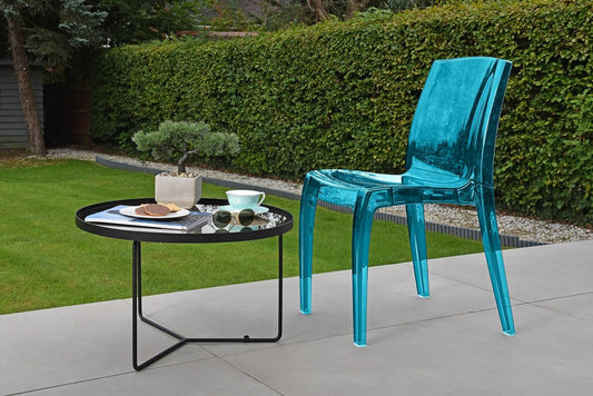 Modern Transparent Chair - Blue