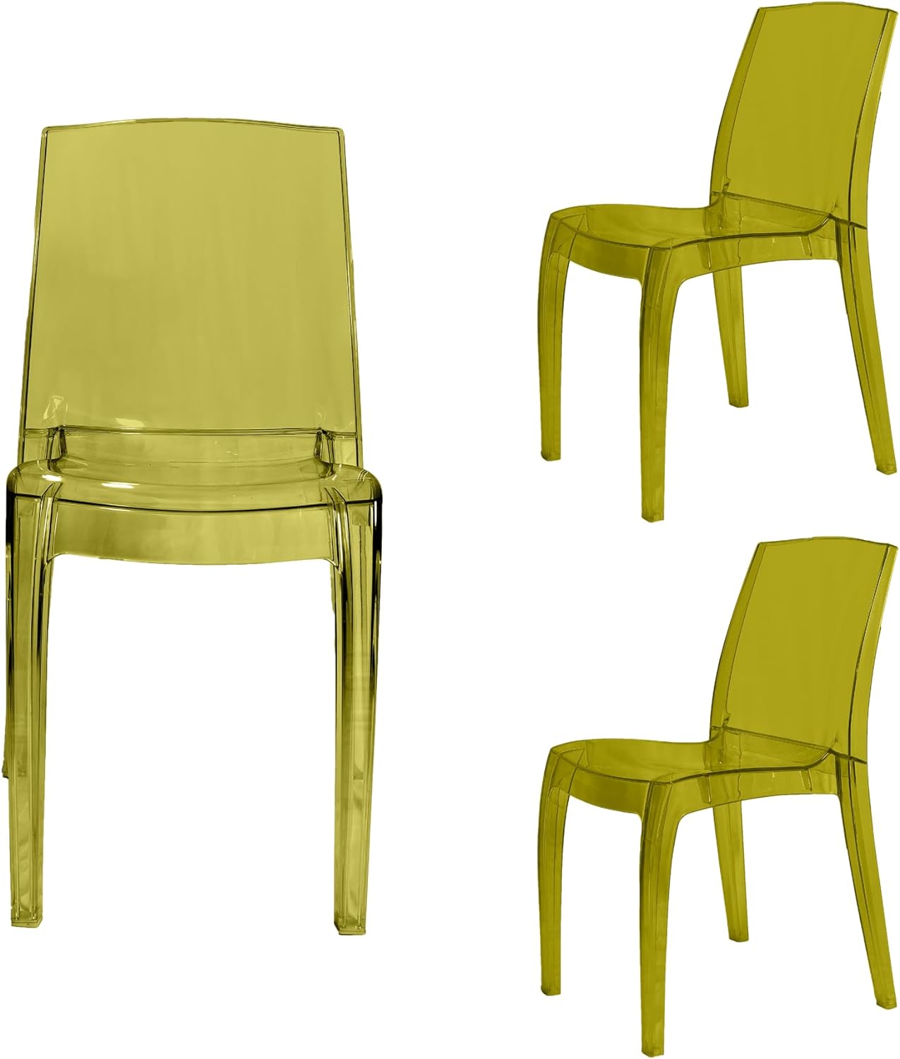 Modern Transparent Chair - Gold