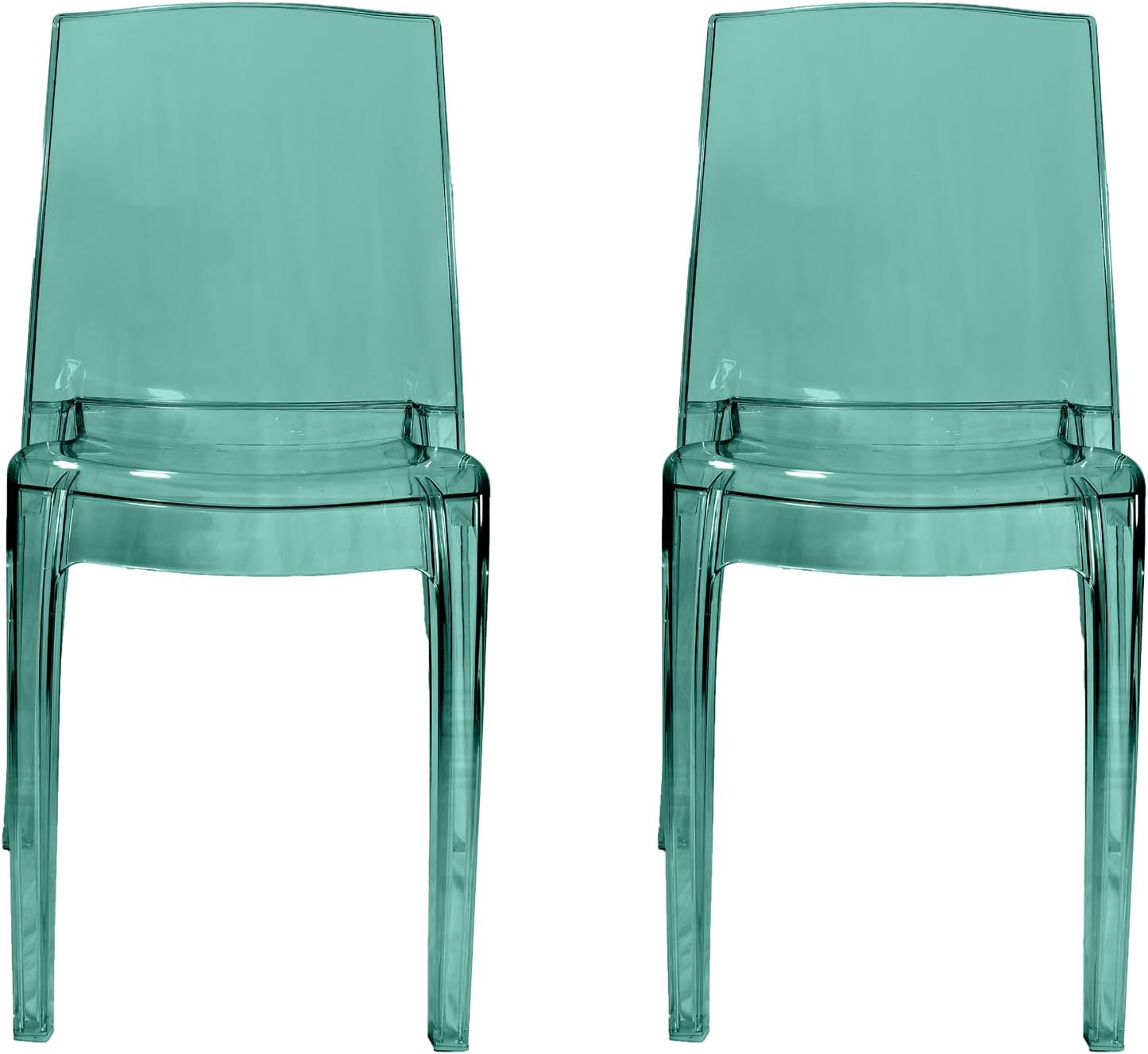 Modern Transparent Chair - Green