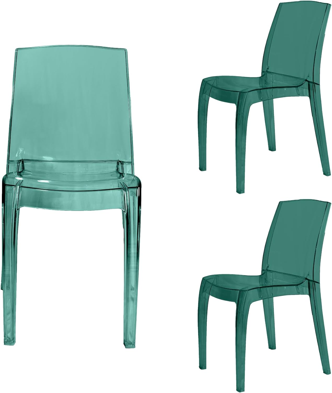 Modern Transparent Chair - Green