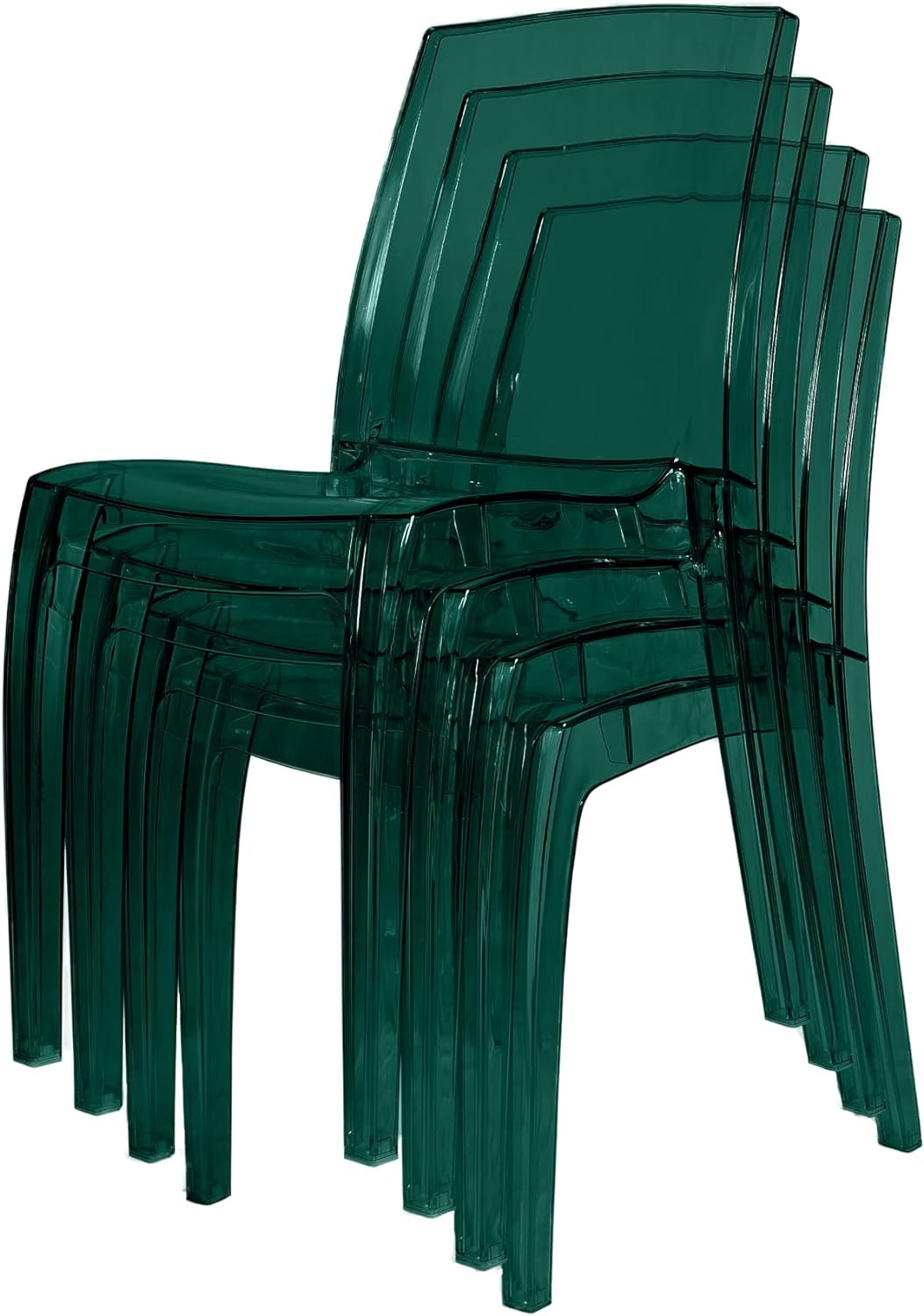 Modern Transparent Chair - Green