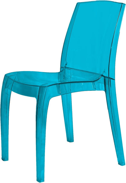 Modern Transparent Chair - Blue