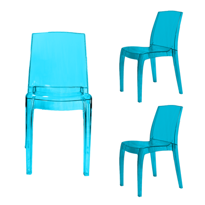 Modern Transparent Chair - Blue