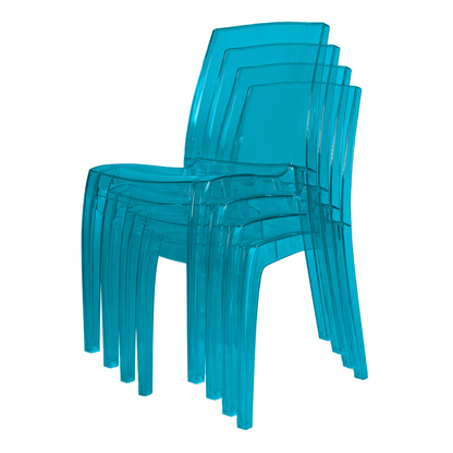 Modern Transparent Chair - Blue