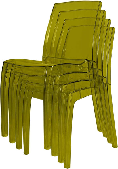 Modern Transparent Chair - Gold